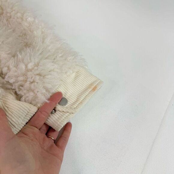 BCBGeneration Jacket Womens XL Faux Fur Sherpa White Cream Outerwear Full Zip - Picture 9 of 10